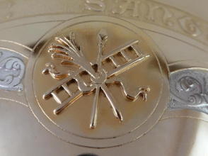 Solid silver gilt antique French Romanesque Chalice.